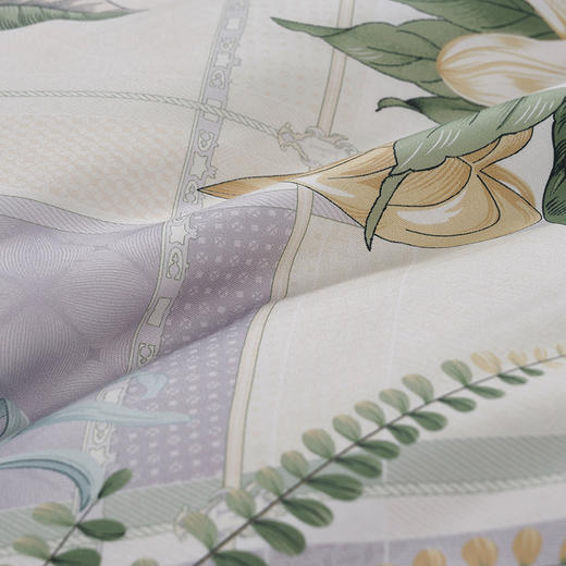 【直送到家富安娜 全棉四件套-木槿萱（绿色) 203*229cm 商品图1