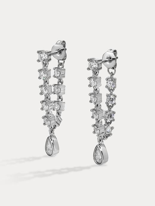 订购8周到｜Lili Claspe-Small Stephie Bezel-银色 锆石 耳钉［美国设计师］ 商品图1