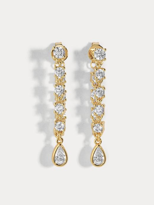 北京仓｜Lili Claspe-Small Stephie Bezel-金色 锆石 耳钉［美国设计师］ 商品图2