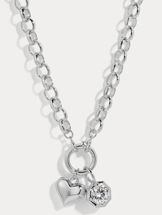 订购8周到｜Lili Claspe-Amara-银色 爱心 锆石 吊坠 项链［美国设计师］ 商品图0