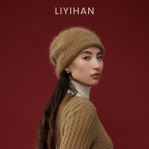 LIYIHAN岁暖红 2025冬季新款拉绒绵羊毛保暖厚款帽子红色毛织帽女 商品图4