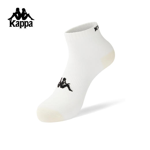 Kappa 男女通用运动短筒袜休闲透气跑步训练袜中筒袜子K0GW8WD44 商品图1