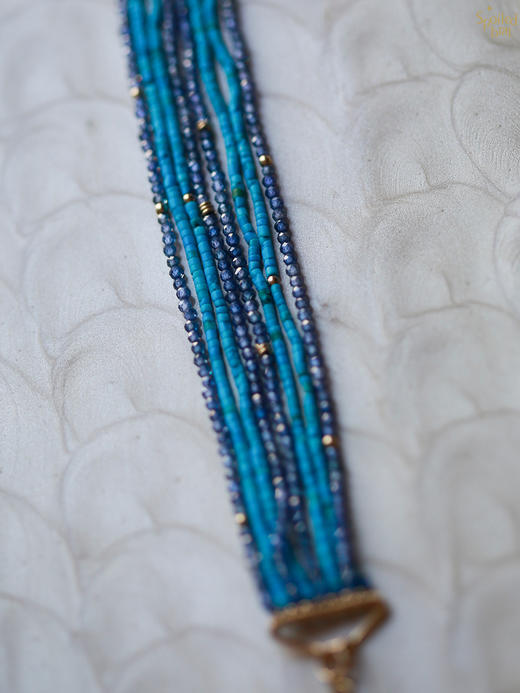 SpoiledBrat Jewelry多层次彩色宝石绿松石/黑尖晶/锆石手链 商品图3