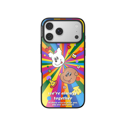【伴游奇遇记】彩虹烟花 PopSockets X 1107 吐舌小狗 POPCASE手机壳 MagSafe Popcase磁吸款 彩色 镜面壳 iPhone17/16/15/14/13 商品图2