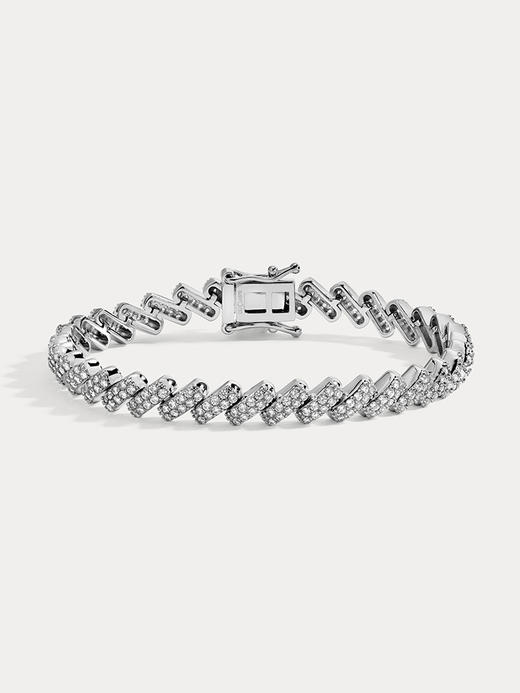 订购8周到｜Lili Claspe-Lyra Pavé-银色 锆石 手链［美国设计师］ 商品图1