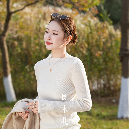 【预售7天】良木礼山羊绒半高领打底（D251101803） 商品图4