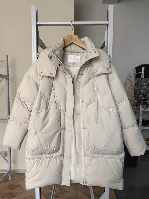 安诺Sakura Sprite【倍暖羽绒】弧形口袋连帽休闲羽绒服	LDWGY121 商品图7