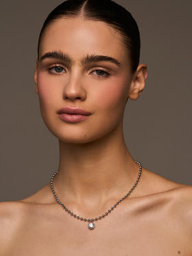 订购8周到｜Lili Claspe-Cleo Ball-网球 银色 锆石 吊坠 项链［美国设计师］