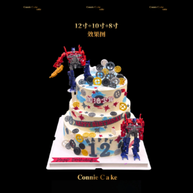  12岁成长加冕｜变形金刚三层蛋糕✨