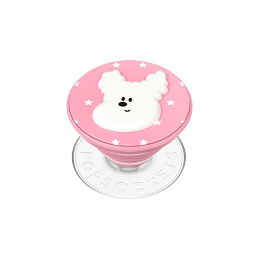 【伴游奇遇记】粉气球小狗 PopSockets X 1107 吐舌小狗 POPGRIP泡泡骚手机粘贴式气囊支架 Airbag软垫系列 粉色 小狗 捏捏 商品图0