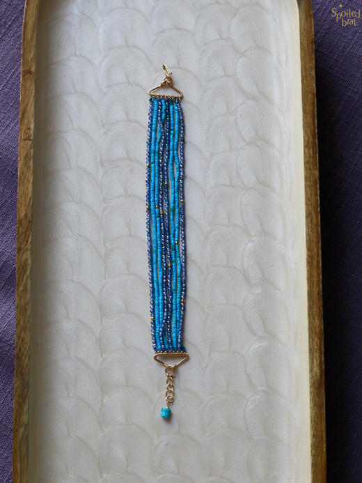 SpoiledBrat Jewelry多层次彩色宝石绿松石/黑尖晶/锆石手链 商品图4