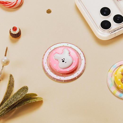 【伴游奇遇记】粉气球小狗 PopSockets X 1107 吐舌小狗 POPGRIP泡泡骚手机粘贴式气囊支架 Airbag软垫系列 粉色 小狗 捏捏 商品图1