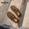 预售|Safiya/索菲娅2025慵懒温暖平底百搭懒人一脚蹬加绒毛毛勃肯鞋SFD4110090 商品缩略图1