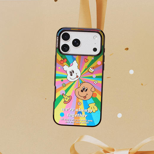 【伴游奇遇记】彩虹烟花 PopSockets X 1107 吐舌小狗 POPCASE手机壳 MagSafe Popcase磁吸款 彩色 镜面壳 iPhone17/16/15/14/13 商品图1