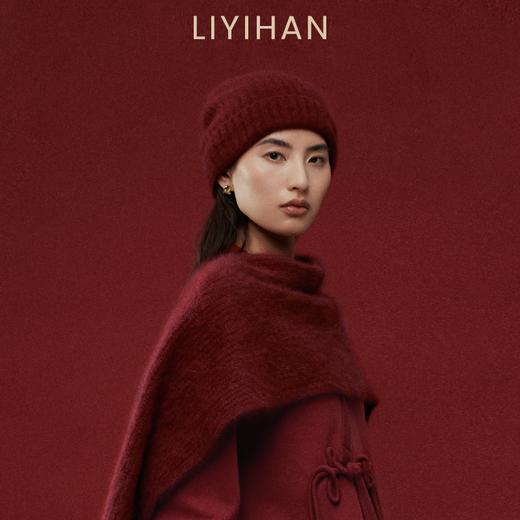 LIYIHAN岁暖红 2025冬季新款拉绒羊毛保暖毛线围巾厚款红色围脖女 商品图3