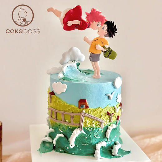 【私人订制】悬崖上的波妞水果奶油生日蛋糕 商品图0