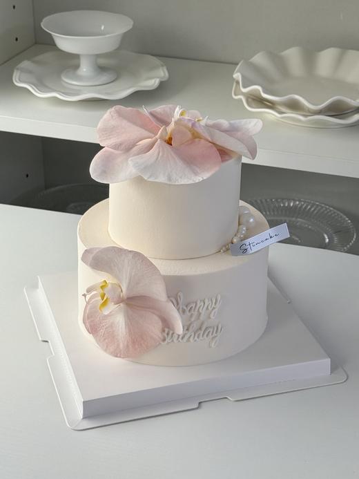 双层粉蝴蝶兰蛋糕 商品图0