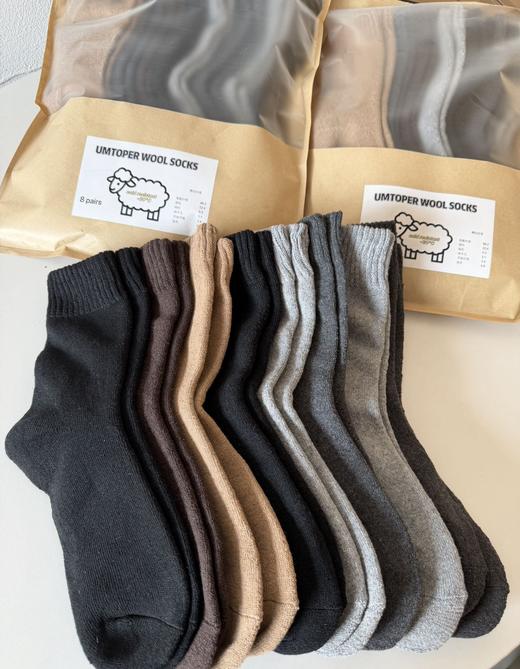 无折扣 抗寒-20度! UMTOPER羊毛袜8双装男女士情侣袜 商品图7