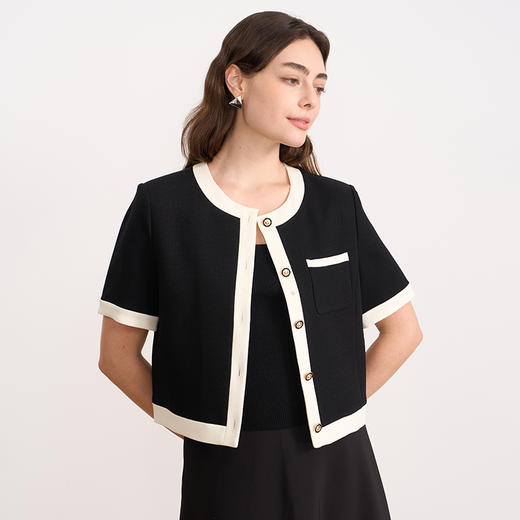 EITIE爱特爱春季新款时尚百搭短款外套女7703406 商品图7