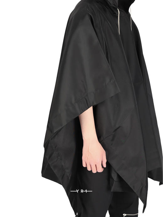 Rick Owens Drkshdw | 黑色尼龙帆布康科迪安斗篷 商品图6