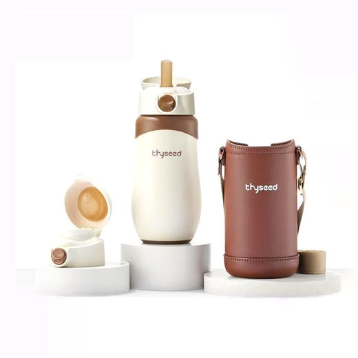 世喜儿童保温杯480ml (摩卡棕杯套） 商品图0