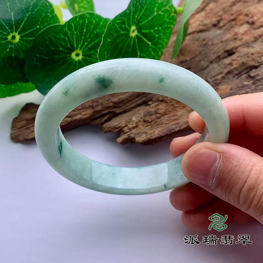 派瑞翡翠 翡翠手镯 糯种 飘兰花 商品图3