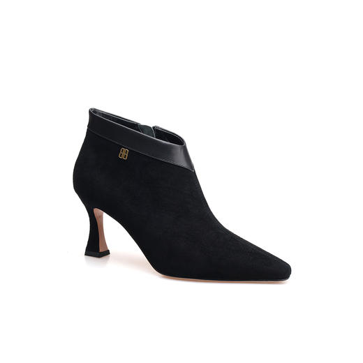 豪麟名鞋迪嘉女鞋短靴羊反绒面革DJELA52WN023黑色 商品图0