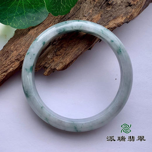 派瑞翡翠 翡翠手镯 糯种 飘兰花 商品图3