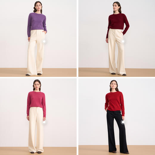 【羊毛针织衫】EITIE爱特爱时尚圆领宽松显瘦百搭秋季新款针织衫D2501903 商品图1