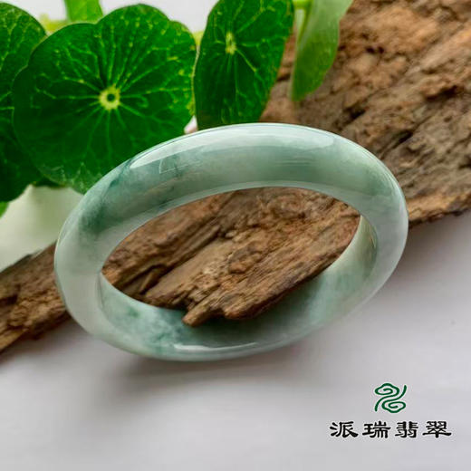 派瑞翡翠 翡翠手镯 糯种 飘花 商品图0
