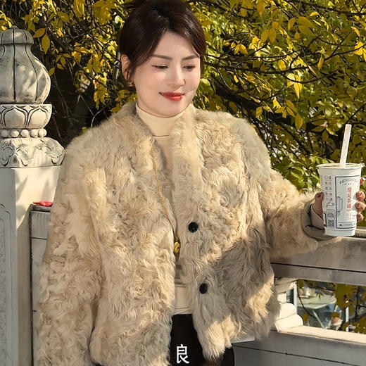 【预售7天】良木礼小湖羊皮毛一体外套（D258479） 商品图0