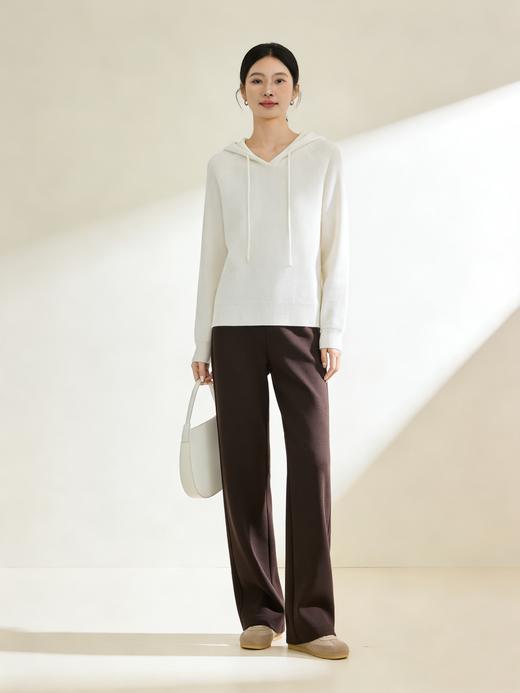 M1LI臣禾	【米白加绒云朵智慧裤】 松紧腰直筒休闲裤	JZ254060193 商品图7