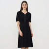 EITIE爱特爱夏季新款精致优雅修身显瘦黑色通勤连衣裙7807520 商品缩略图2