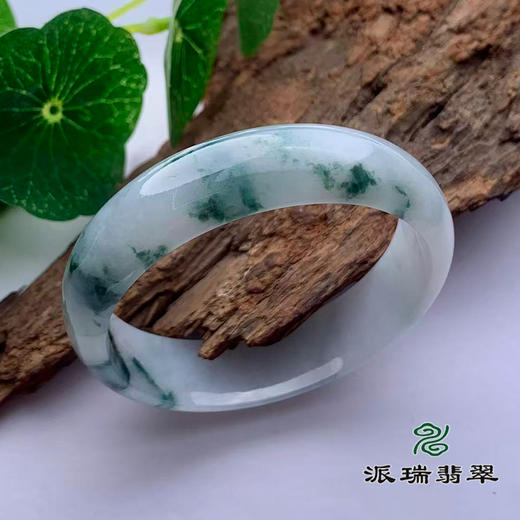 派瑞翡翠 翡翠手镯 糯种 飘花 商品图0