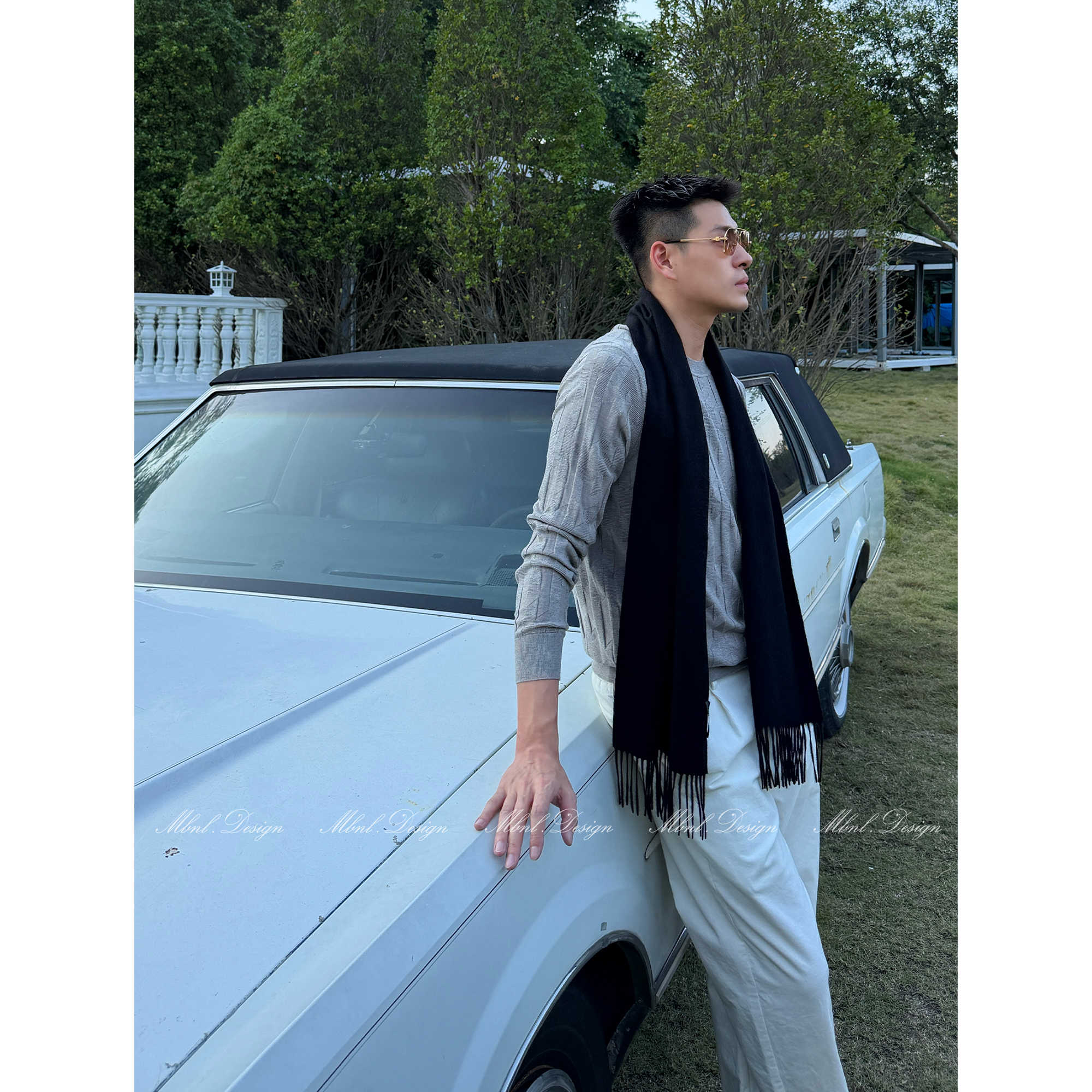 「H.几何提花」秦磊男装羊绒羊毛混纺纹理结构长袖LL-WSY1199 N11商品图3