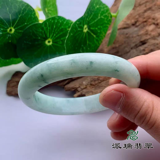 派瑞翡翠 翡翠手镯 糯种 飘兰花 商品图2