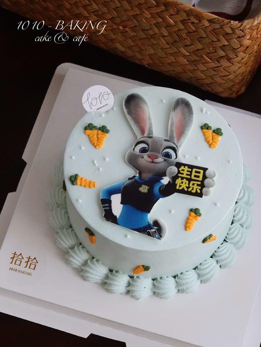 「兔子警官朱迪·疯狂动物城」巧克力糯米糖纸·100%动物奶油（附图5寸·提前3小时预订） 商品图0