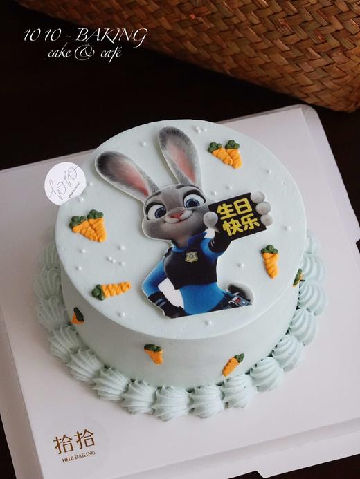 「兔子警官朱迪·疯狂动物城」巧克力糯米糖纸·100%动物奶油（附图5寸·提前3小时预订） 商品图1