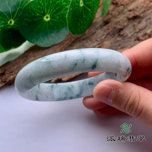 派瑞翡翠 翡翠手镯 糯种 飘兰花 商品图2