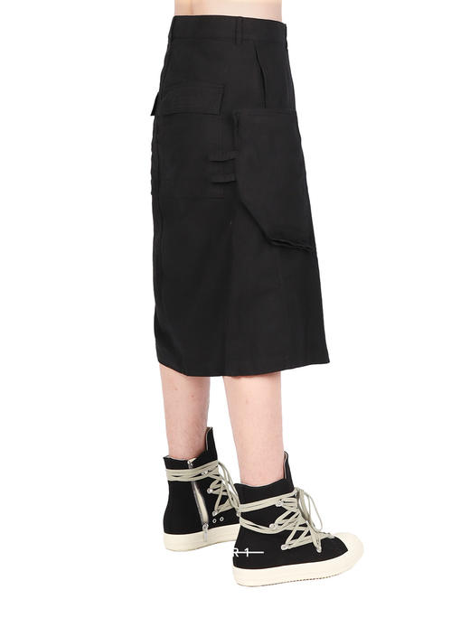Rick Owens Drkshdw |  CONCORDIANS STEFAN 黑色棉质工装半身裙 商品图2