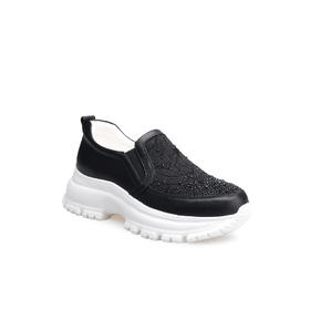 豪麟名鞋奥莱迪嘉女鞋时尚休闲鞋牛皮革DJXXA52WX055黑色  原价1960元