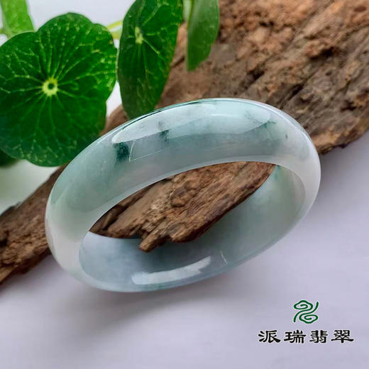 派瑞翡翠 翡翠手镯 糯种 飘花 商品图0