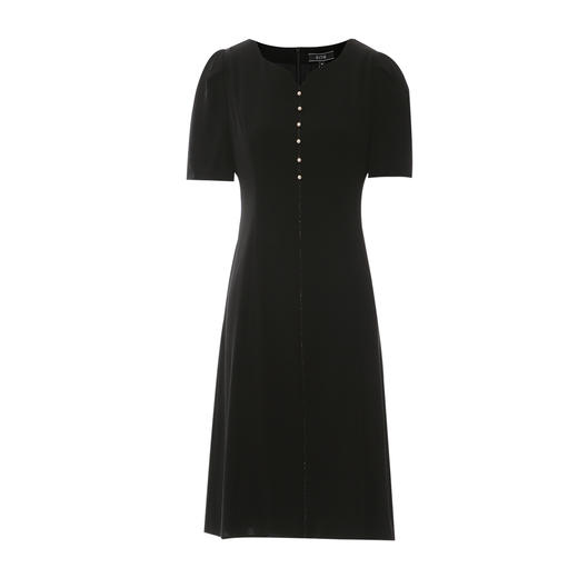 EITIE爱特爱夏季新款精致优雅修身显瘦黑色通勤连衣裙7807520 商品图5