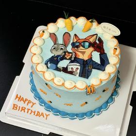 【最好搭档】疯狂动物城朱迪尼克儿童生日蛋糕