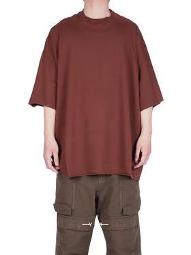 Rick Owens Drkshdw | CONCORDIANS TOMMY T  酒红色中厚棉质平纹针织衫