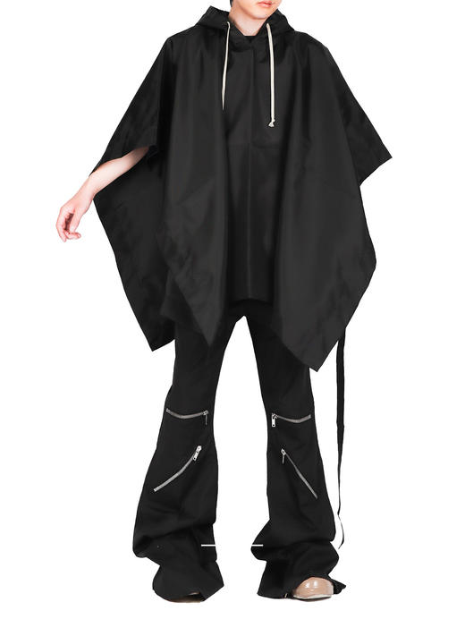 Rick Owens Drkshdw | 黑色尼龙帆布康科迪安斗篷 商品图5