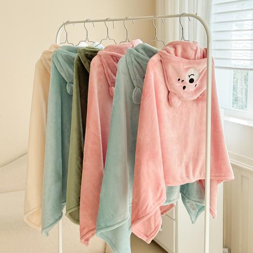 自然醒带帽披肩毯子熊猫和熊午休毯带帽毯JY 商品图13