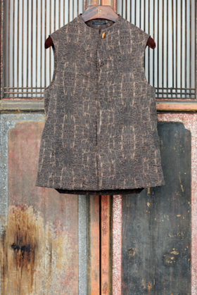 盛唐牡丹 | 饕餮纹香云纱男士马甲