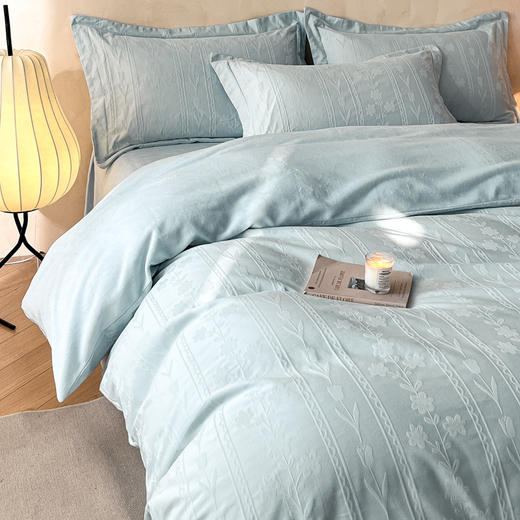 【换季出清】自然醒60支A版全棉加厚立体提花B版高克重牛奶绒四件套HS 商品图3