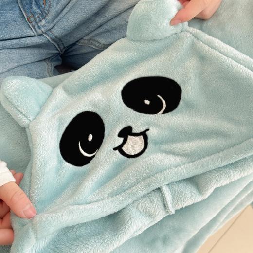 自然醒带帽披肩毯子熊猫和熊午休毯带帽毯JY 商品图5